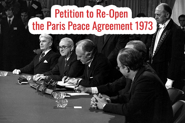 Thỉnh Nguyện Thư Tái Cứu Xét Hiệp Định Hòa Bình Paris 1973